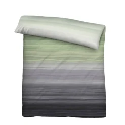 biberna Satin Bettwäsche Streifen pistaziengrün, 155x220 cm + 80x80 cm