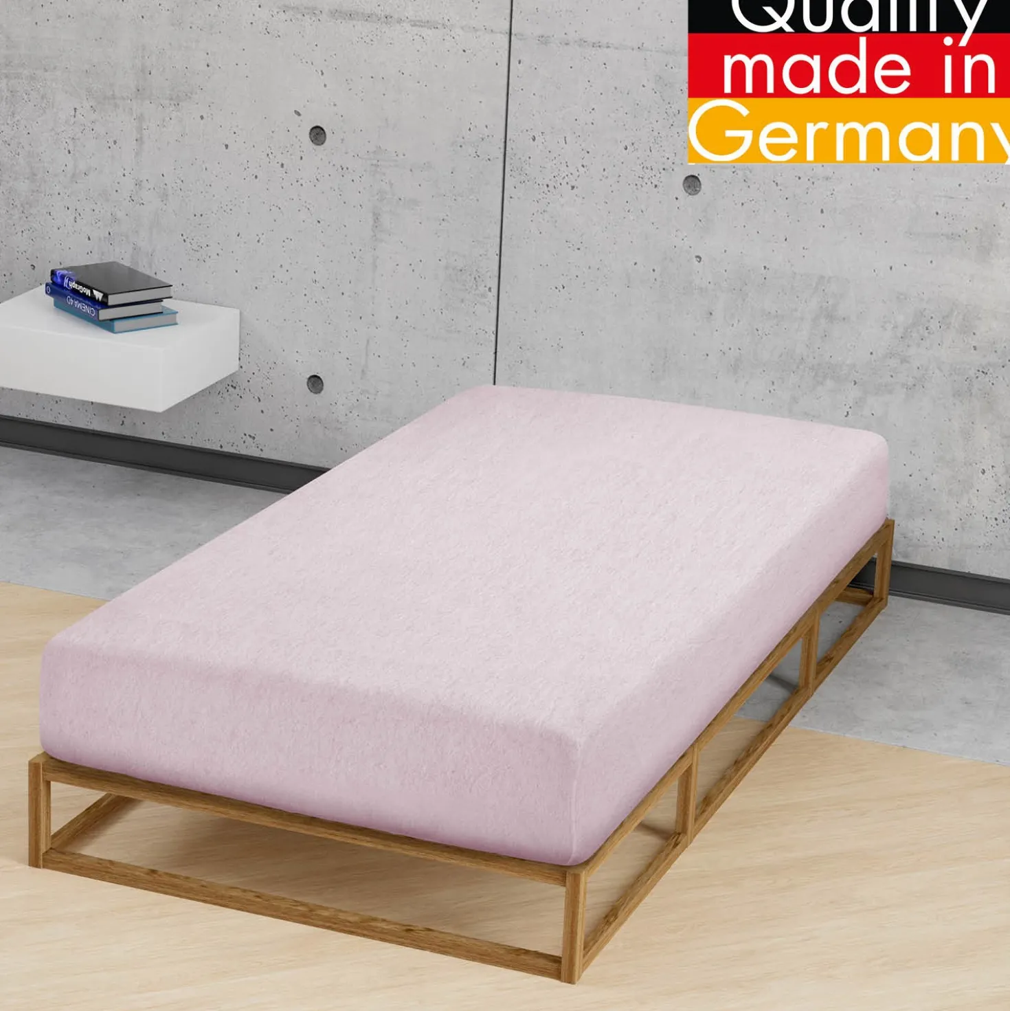 biberna Spannbetttuch Melange rose, 140x200 cm - 160x200 cm
