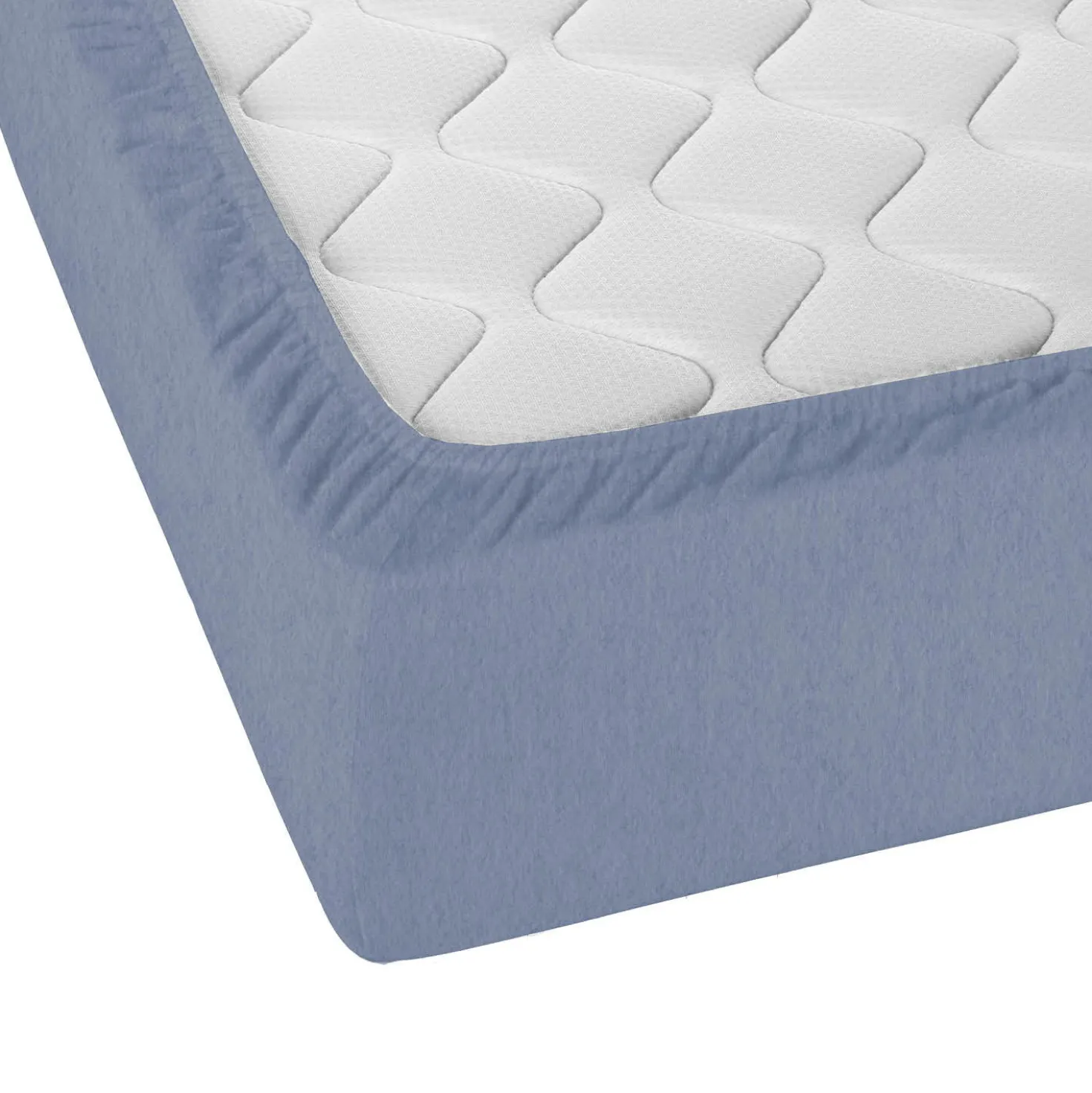 biberna Spannbetttuch Melange blau, 140x200 cm - 160x200 cm