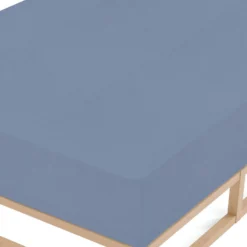biberna Spannbetttuch Melange blau, 140x200 cm - 160x200 cm