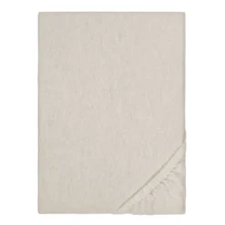 biberna Spannbetttuch Melange kitt, 140x200 cm - 160x200 cm