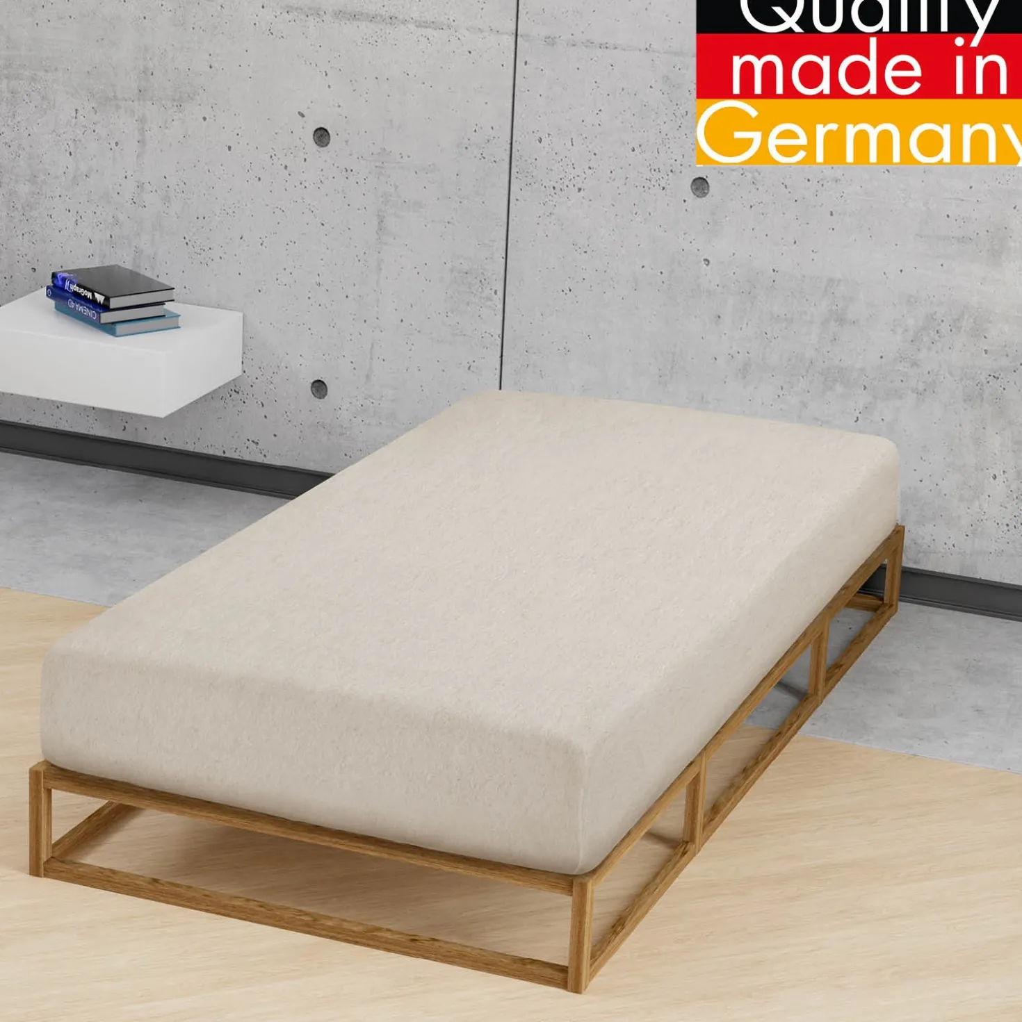 biberna Spannbetttuch Melange kitt, 140x200 cm - 160x200 cm