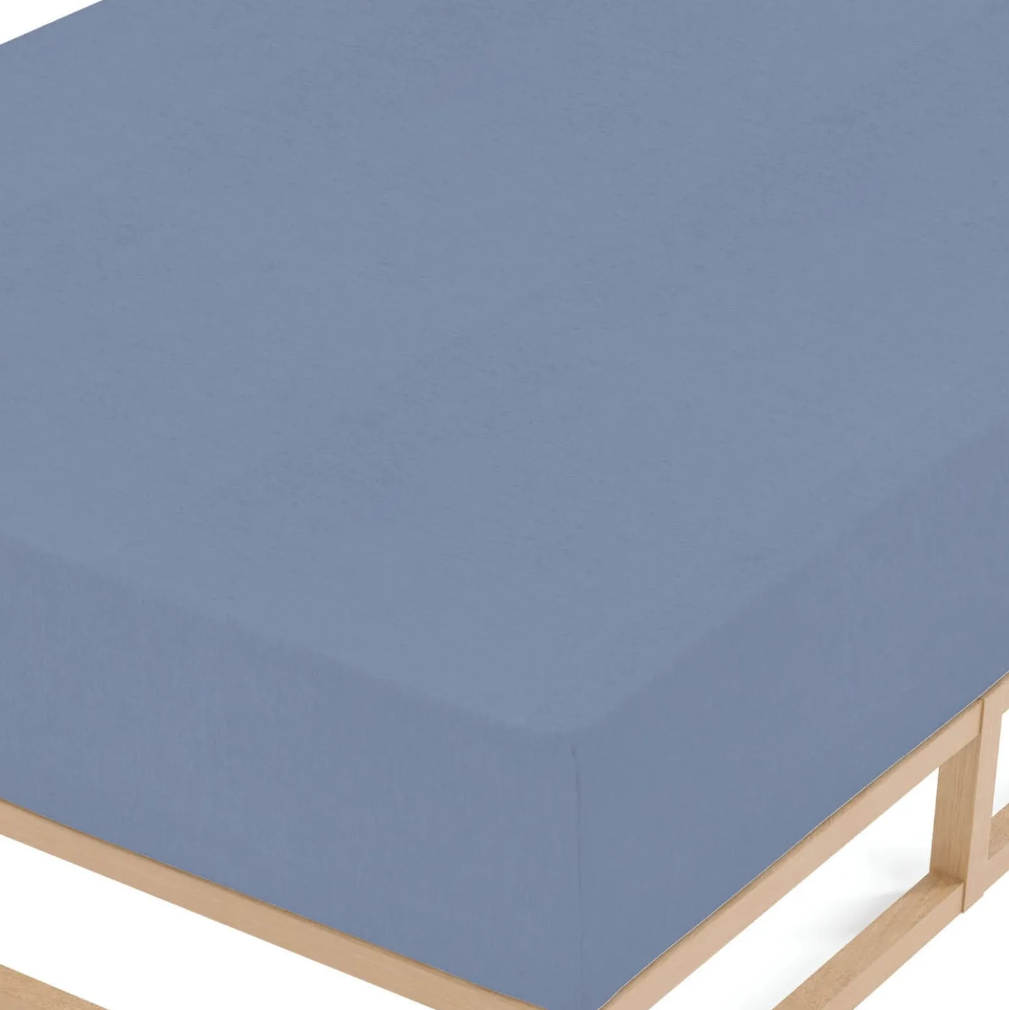 biberna Spannbetttuch Melange blau, 180x200 cm - 200x200 cm