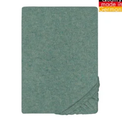 biberna Spannbetttuch Melange uni fichte, 1x 90x190 cm - 100x200 cm