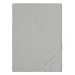 biberna Spannbetttuch Melange uni sturmgrau, 1x 180x200 cm - 200x200 cm