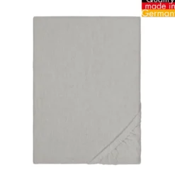 biberna Spannbetttuch Melange uni sturmgrau, 1x 180x200 cm - 200x200 cm