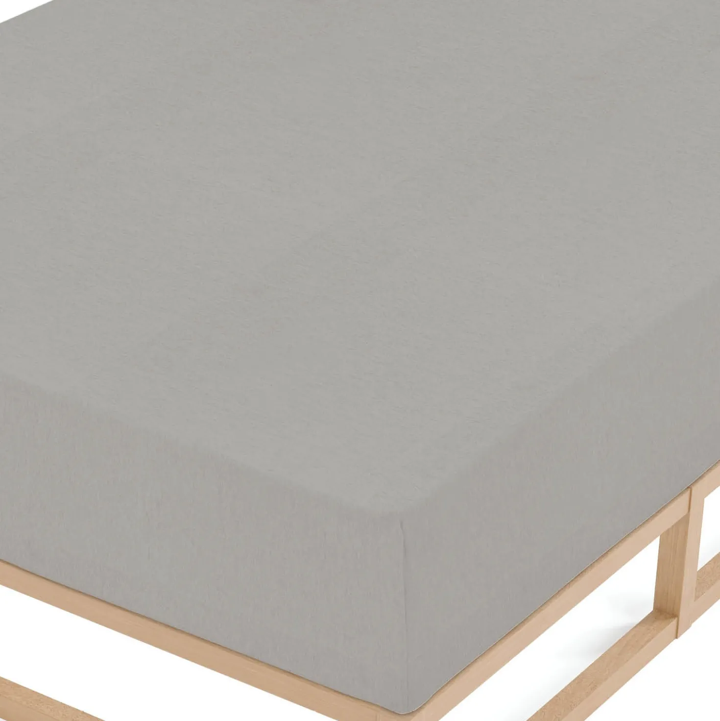 biberna Spannbetttuch Melange uni sturmgrau, 1x 180x200 cm - 200x200 cm