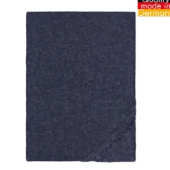 biberna Spannbetttuch Melange uni marine, 1x 180x200 cm - 200x200 cm