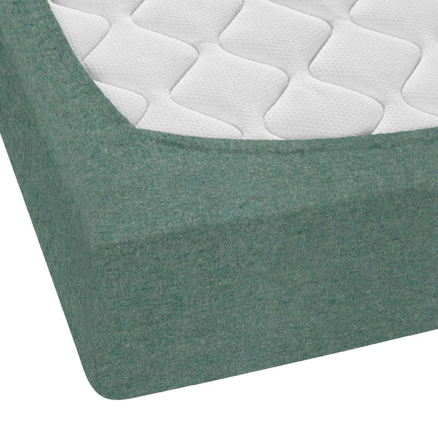 biberna Spannbetttuch Melange uni fichte, 1x 180x200 cm - 200x200 cm