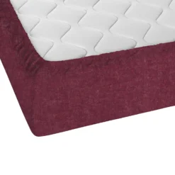 biberna Spannbetttuch Melange uni burgund, 1x 180x200 cm - 200x200 cm