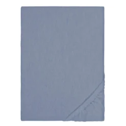 biberna Spannbetttuch Melange blau, 90x190 cm - 100x200 cm