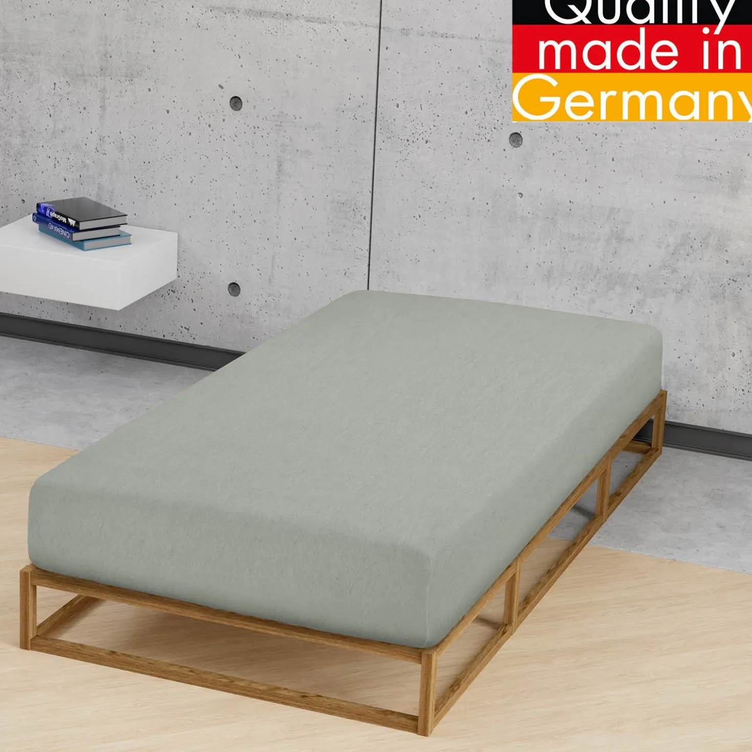 biberna Spannbetttuch Melange gletscher, 90x190 cm - 100x200 cm