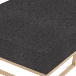 biberna Spannbetttuch Melange uni titanium, 1x 140x200 cm - 160x200 cm