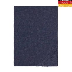 biberna Spannbetttuch Melange uni marine, 1x 140x200 cm - 160x200 cm