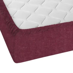 biberna Spannbetttuch Melange uni burgund, 1x 140x200 cm - 160x200 cm