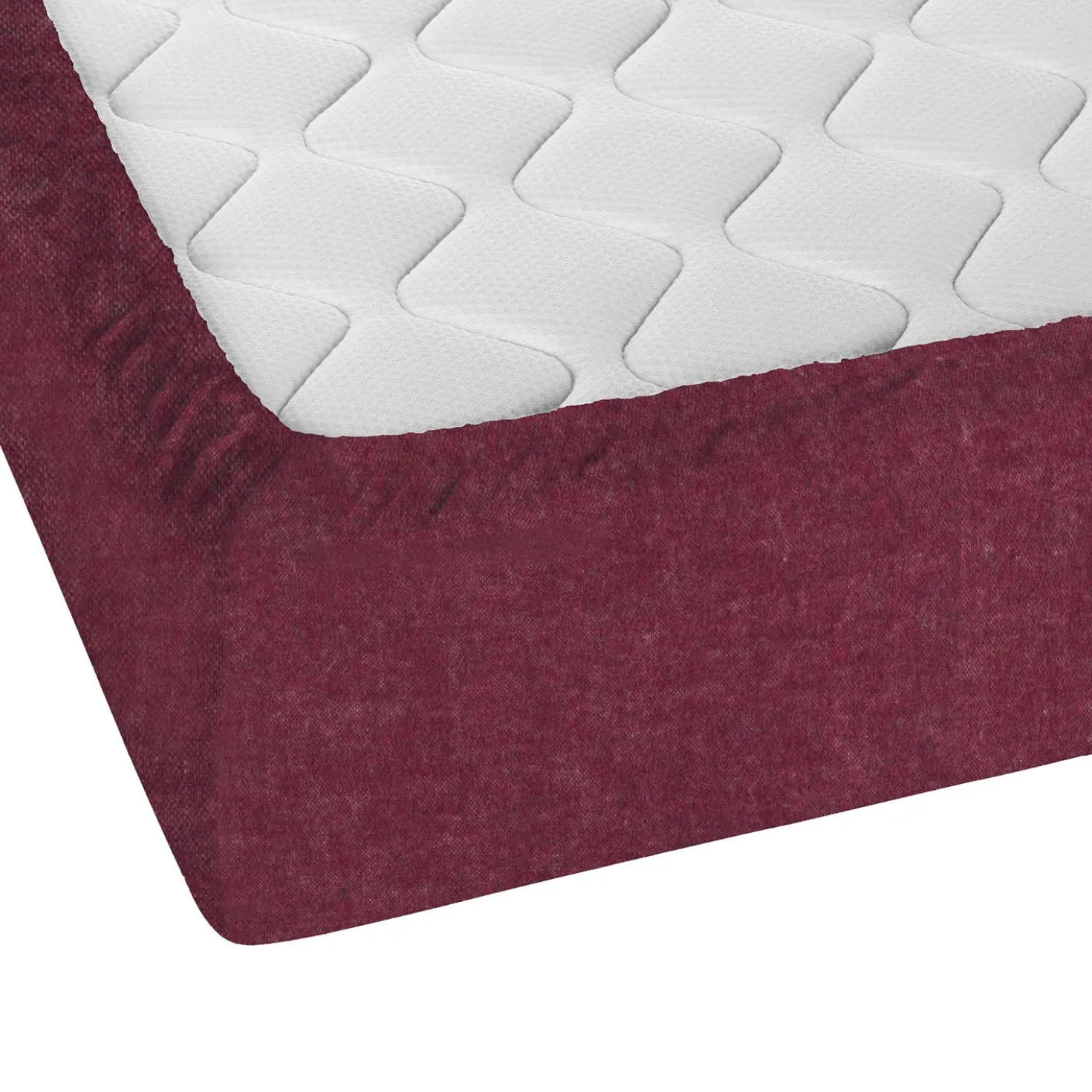 biberna Spannbetttuch Melange uni burgund, 1x 140x200 cm - 160x200 cm