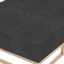biberna Spannbetttuch Melange uni titanium, 1x 90x190 cm - 100x200 cm