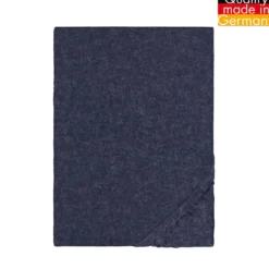 biberna Spannbetttuch Melange uni marine, 1x 90x190 cm - 100x200 cm