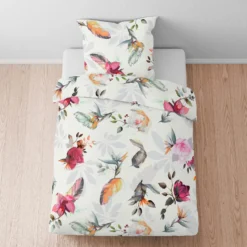 biberna Tencel Bettwäsche Frühling , 1x 135x200 cm + 1x 80x80 cm