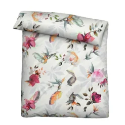 biberna Tencel Bettwäsche Frühling , 1x 155x220 cm + 1x 80x80 cm