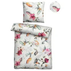 biberna Tencel Bettwäsche Frühling , 1x 155x220 cm + 1x 80x80 cm
