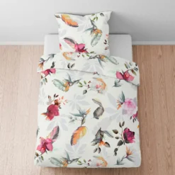 biberna Tencel Bettwäsche Frühling , 1x 155x220 cm + 1x 80x80 cm