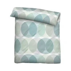 biberna Tencel Bettwäsche KREISE aqua, 1x 135x200 cm + 1x 80x80 cm