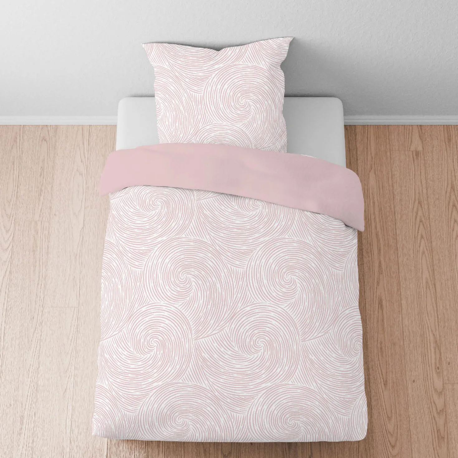 biberna Tencel Bettwäsche STRUDEL rose, 1x 135x200 cm + 1x 80x80 cm