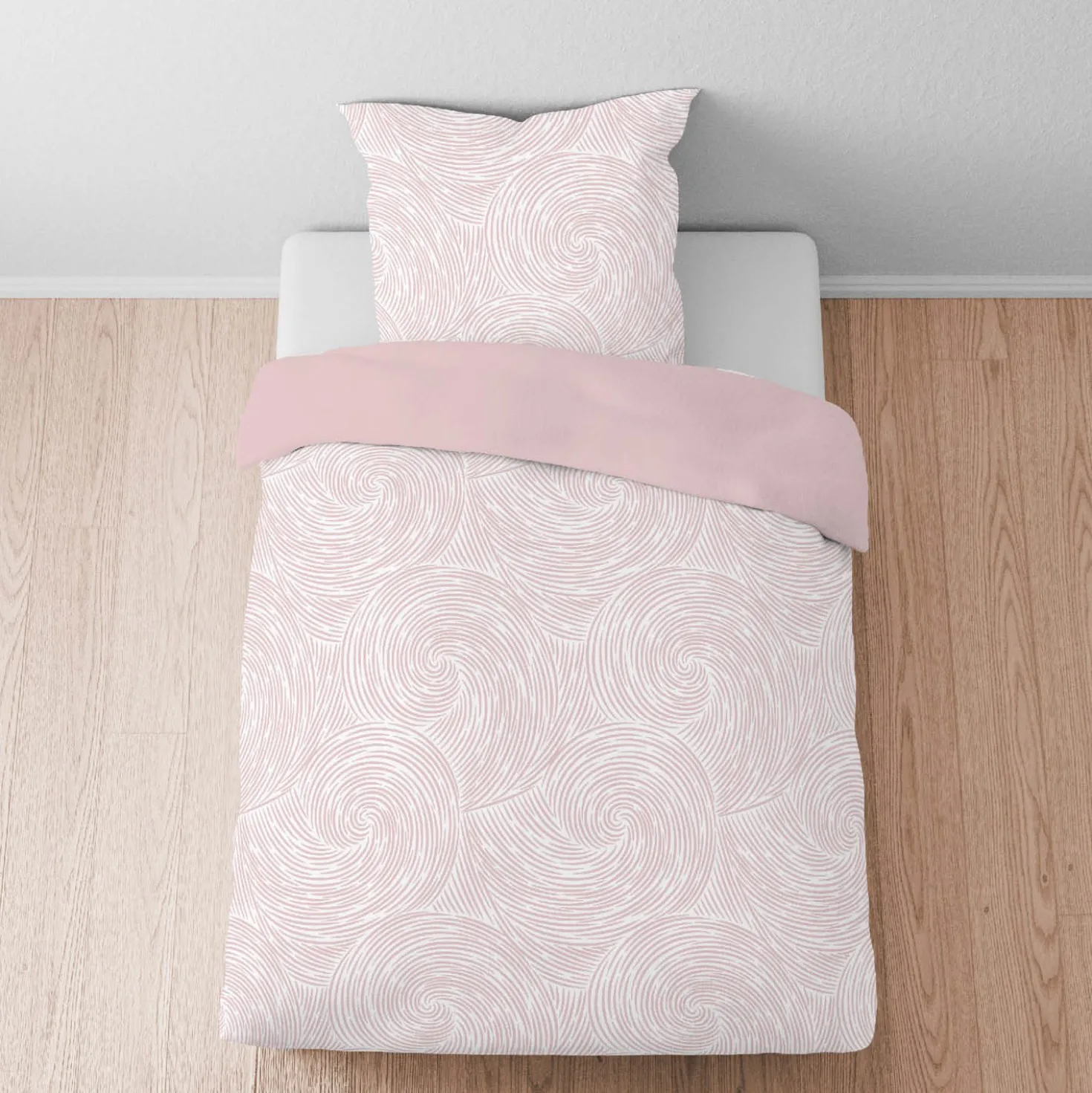 biberna Tencel Bettwäsche STRUDEL rose, 1x 155x220 cm + 1x 80x80 cm