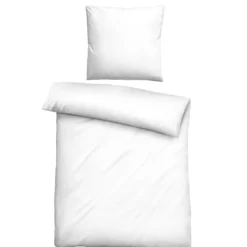 biberna Tencel Bettwäsche UNI weiß, 1x 135x200 cm + 1x 80x80 cm