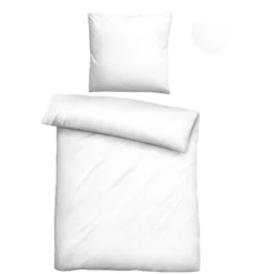 biberna Tencel Bettwäsche UNI weiß, 1x 135x200 cm + 1x 80x80 cm