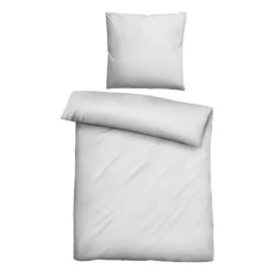 biberna Tencel Bettwäsche UNI silber/grau, 1x 135x200 cm + 1x 80x80 cm