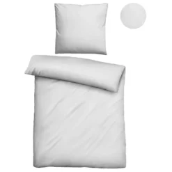 biberna Tencel Bettwäsche UNI silber/grau, 1x 135x200 cm + 1x 80x80 cm