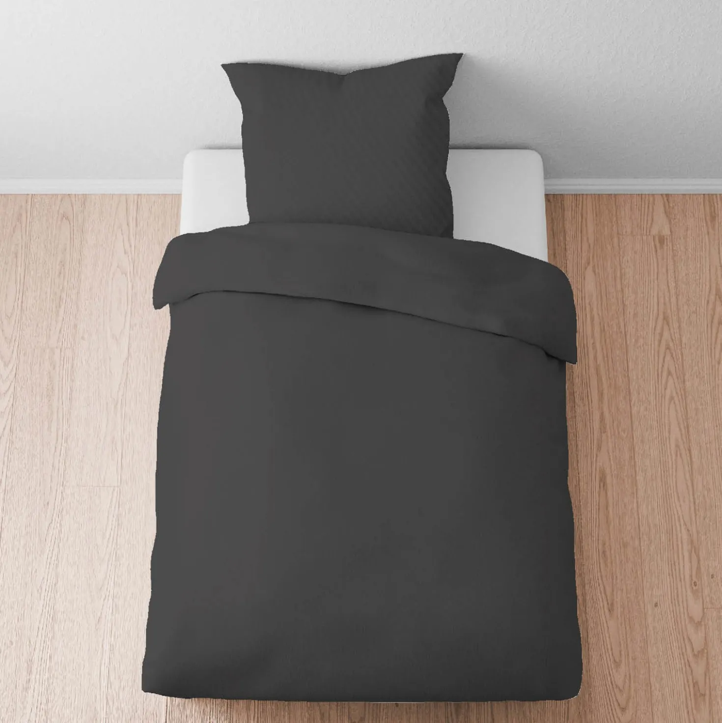 biberna Tencel Bettwäsche UNI titanium, 1x 135x200 cm + 1x 80x80 cm
