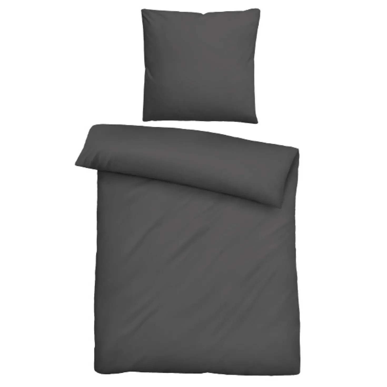 biberna Tencel Bettwäsche UNI titanium, 1x 135x200 cm + 1x 80x80 cm