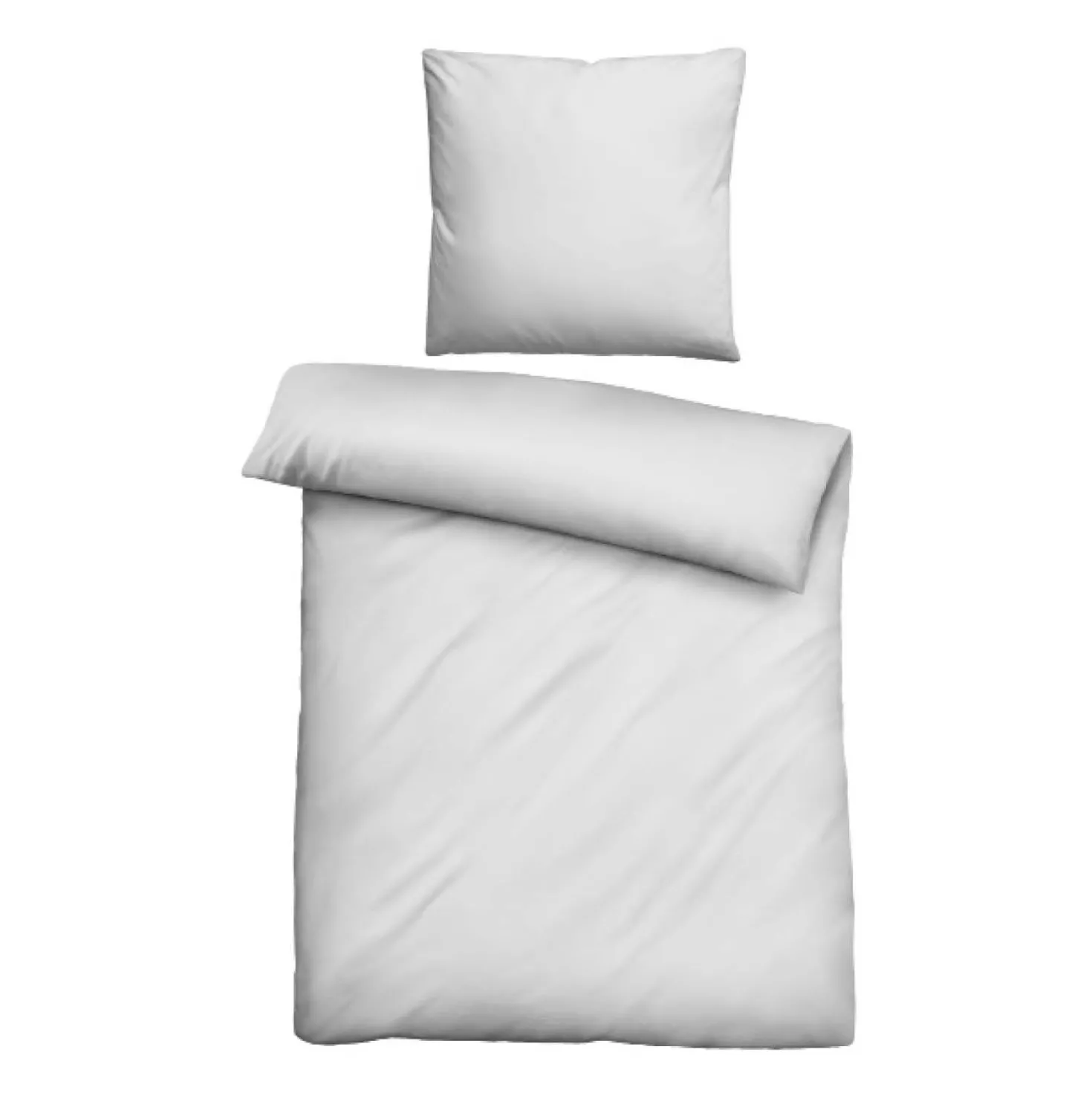 biberna Tencel Bettwäsche UNI silber/grau, 1x 155x220 cm + 1x 80x80 cm