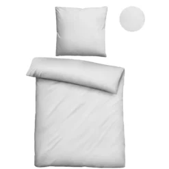 biberna Tencel Bettwäsche UNI silber/grau, 1x 155x220 cm + 1x 80x80 cm
