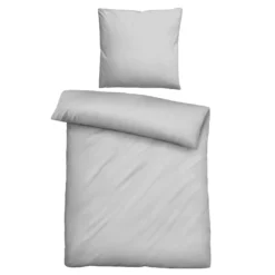 biberna Tencel-Flanell Bettwäsche uni sturmgrau, 135x200 cm + 80x80 cm