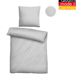 biberna Tencel-Flanell Bettwäsche uni sturmgrau, 135x200 cm + 80x80 cm