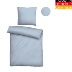 biberna Tencel-Flanell Bettwäsche uni taubenblau, 135x200 cm + 80x80 cm