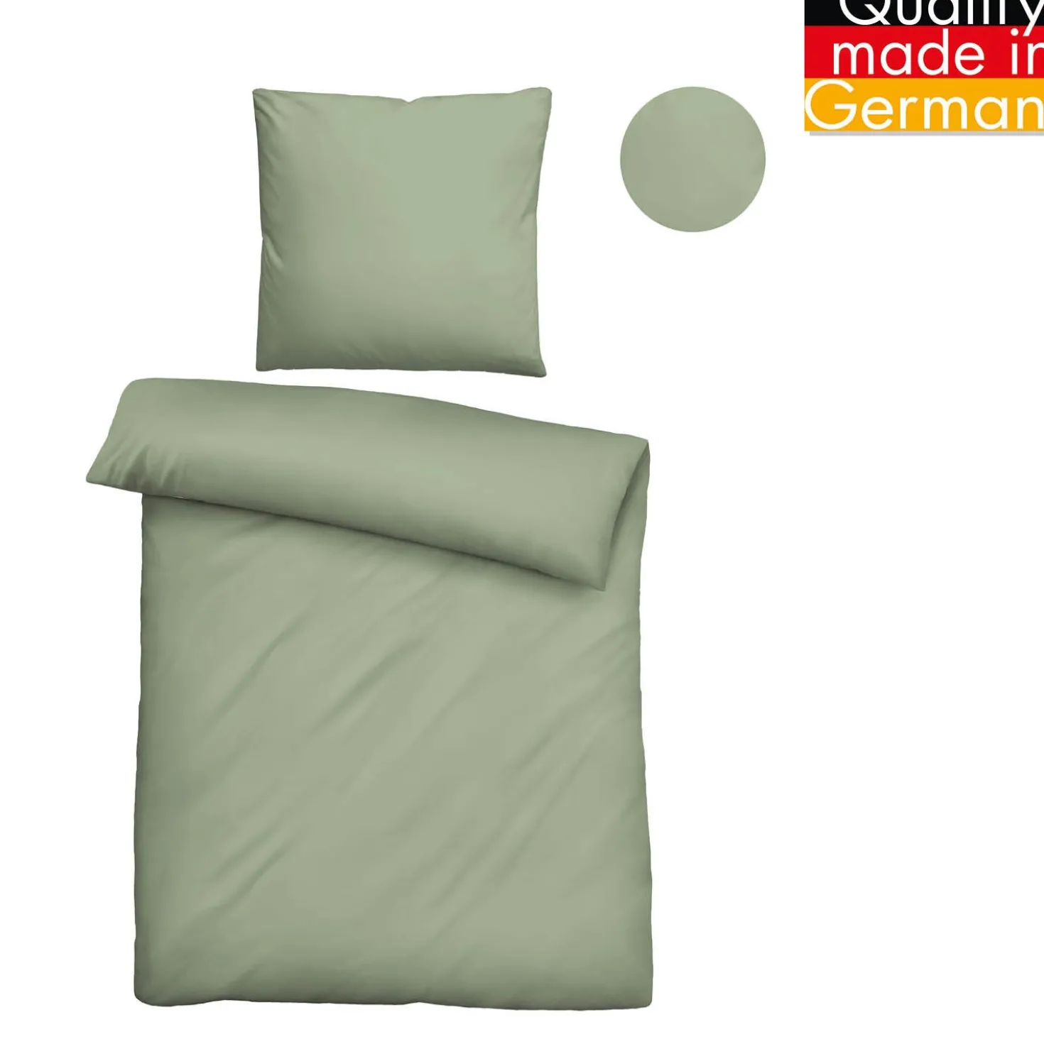 biberna Tencel-Flanell Bettwäsche uni oliv, 135x200 cm + 80x80 cm