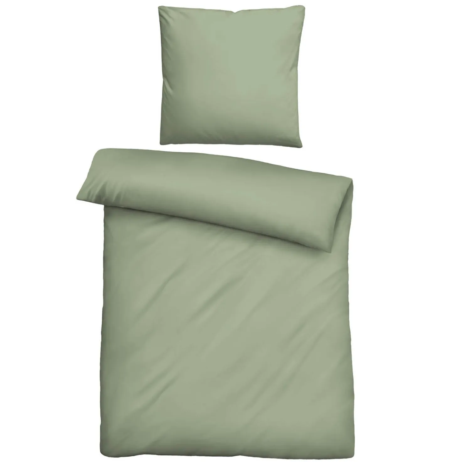 biberna Tencel-Flanell Bettwäsche uni oliv, 135x200 cm + 80x80 cm