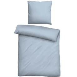 biberna Tencel-Flanell Bettwäsche uni taubenblau, 155x220 cm + 80x80 cm
