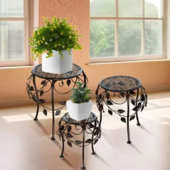 Blumenhocker, metall, 3er-Set