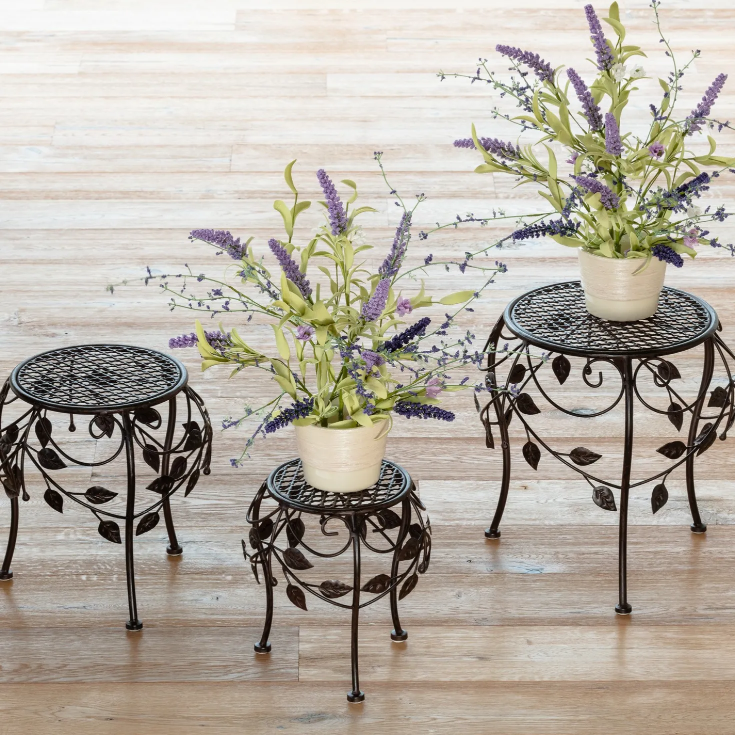 Blumenhocker, metall, 3er-Set