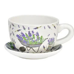 Blumentopf Pflanztasse "Lavendel" aus Keramik klein