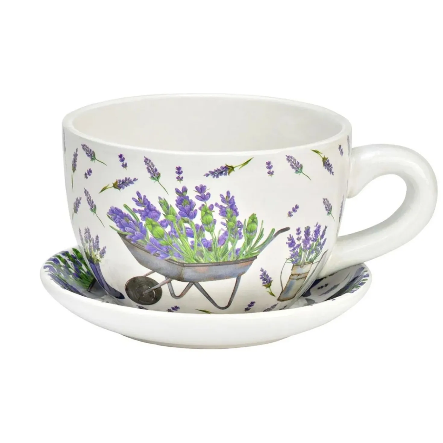 Blumentopf Pflanztasse "Lavendel" aus Keramik mittel