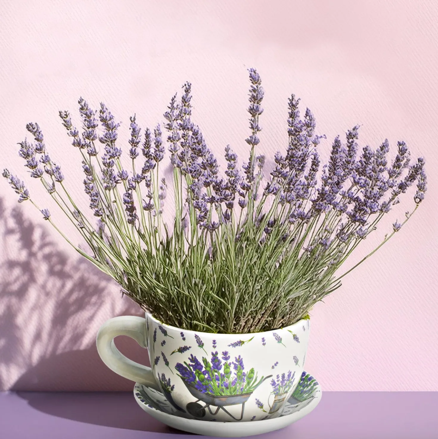 Blumentopf Pflanztasse "Lavendel" aus Keramik mittel