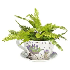 Blumentopf Pflanztasse "Lavendel" aus Keramik groß