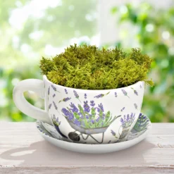 Blumentopf Pflanztasse "Lavendel" aus Keramik groß